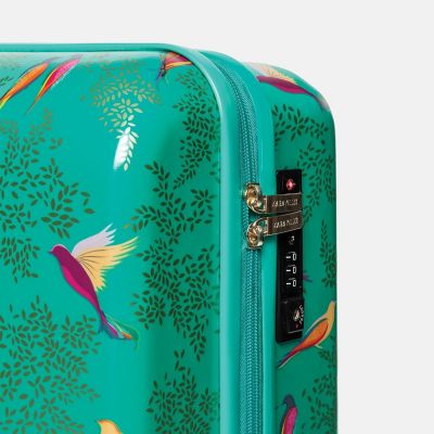 Sara Miller Birds Large Suitcase Green #6
