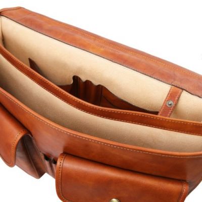 Tuscany Leather Ancona Leather Messenger Bag Natural #7
