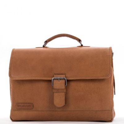 Plevier Rock Quartz Briefcase 15.6 Inch Cognac