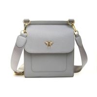 Grey Alice Wheeler London  Bloomsbury Cross Body Post Bag