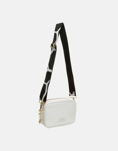 Alice Wheeler London Soho Dual Compartment Camera Cross Body Bag White (Pattern Strap) #3