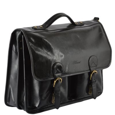 Ashwood Chelsea Double Gusset Laptop Briefcase in Black #2