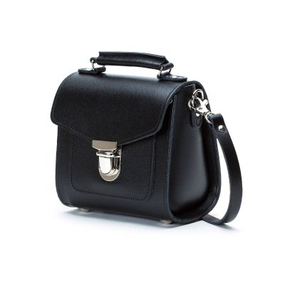 Zatchels Handmade Leather Sugarcube Handbag - Black #2