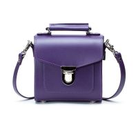 Zatchels Handmade Leather Sugarcube Handbag - Purple
