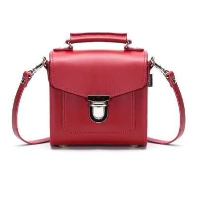 Zatchels Handmade Leather Sugarcube Handbag - Red