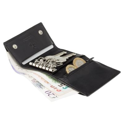 Visconti Leather Key Pouch Wallet Black #3