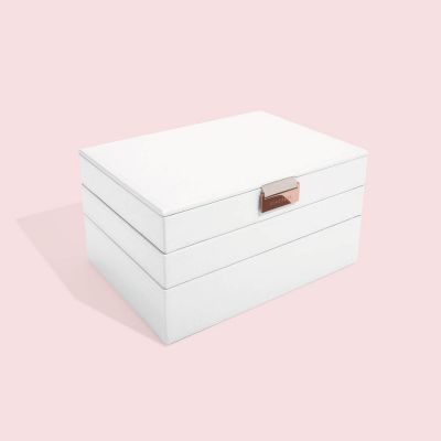 Stackers Classic Jewellery Box White & Rose Gold #1