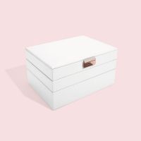 Stackers Classic Jewellery Box White & Rose Gold