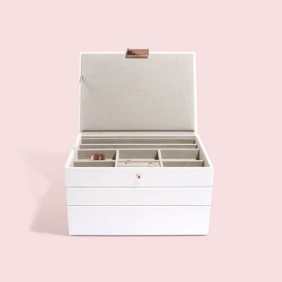 Stackers Classic Jewellery Box White & Rose Gold #2