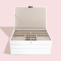 Stackers Supersize Jewellery Box White & Rose Gold