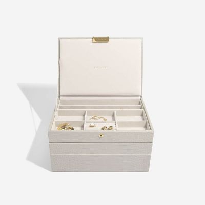 Stackers Classic jewellery Box Putty Croc