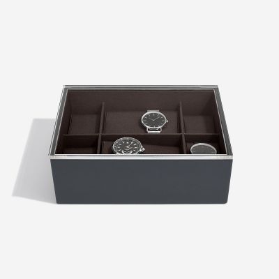 Stackers 8 Piece Watch Box (Display Lid Included) Charcoal #2