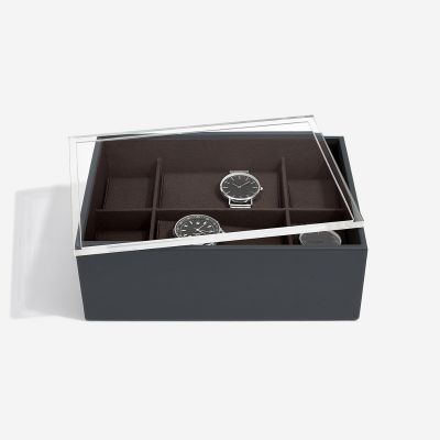 Stackers 8 Piece Watch Box (Display Lid Included) Charcoal #3