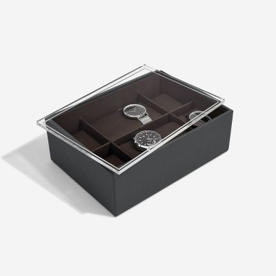 Stackers 8 Piece Watch Box (Display Lid Included) Charcoal #4