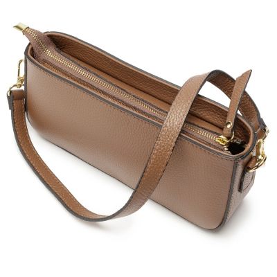 Elie Beaumont Baguette Bag in Taupe Colour Leather #5