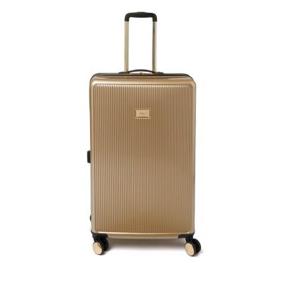Dune London Olive 77cm Large Suitcase Gold