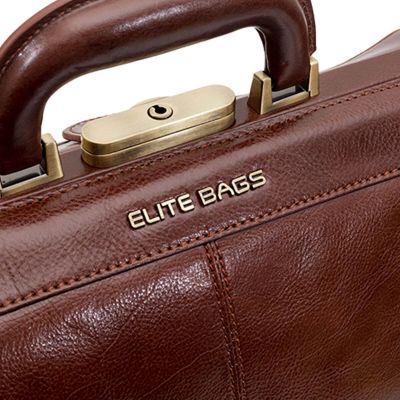 Elite Bags Traditional Brown Leather Gladstone Doctor's Bag #4