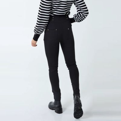 H Mcilroy London High Waisted Stretch Denim Skinny Jeans in Black #2