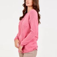 H Mcilroy London Ribbed Star Jumper in Hot Pink