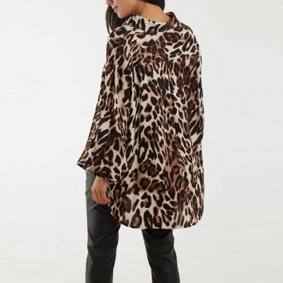 H Mcilroy London Animal Print Asymmetric Hem Blouse #2