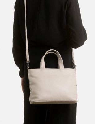 Yoshi Hampton Leather Multiway Grab Bag Warm Grey #6