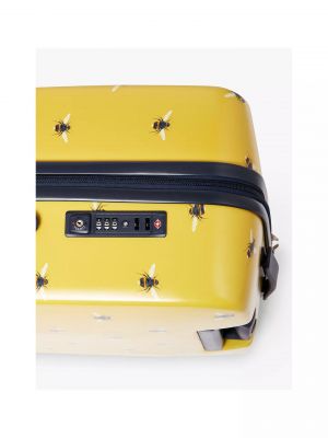 Joules Botanical Bee 53.5cm 4-Wheel Cabin Case - Yellow #6