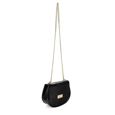 Katie Loxton Celine Faux Croc Saddle Bag Black #4