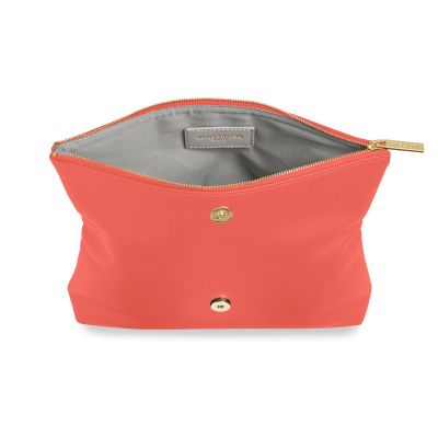 Katie Loxton Alise Soft Pebble Fold Over Clutch Coral #2