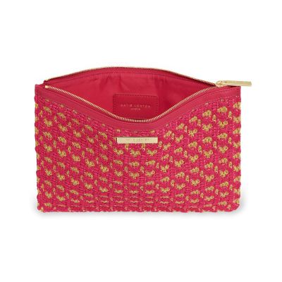 Katie Loxton Willow Straw Clutch Hot Pink #2
