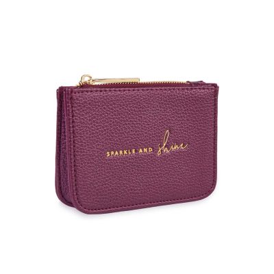 Katie Loxton Stylish Structured Coin Purse Sparkle And Shine Metallic Berry #1