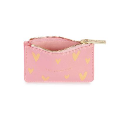 Katie Loxton Gold Print Card Holder Live Love Sparkle Pink #2