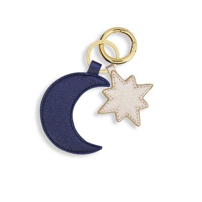 Katie Loxton Luxe Keyring Moon & Star Metallic Navy And Gold #1