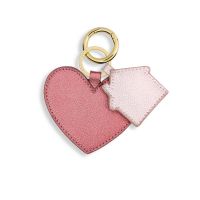 Katie Loxton Luxe Keyring Heart & Home Metallic Pink
