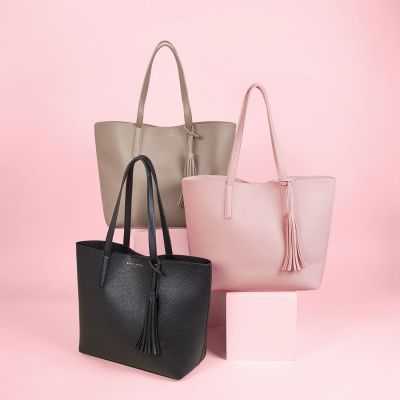 Katie Loxton Tavi Tassel Tote Bag Pink #3