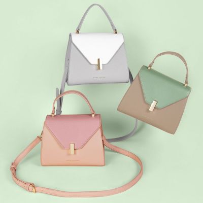 Katie Loxton Casey Top Handle Bag Sand And Mint Green #3