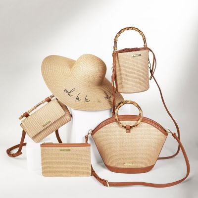 Katie Loxton Gigi Straw Bamboo Handle Crossbody Bag Cognac And Natural #3