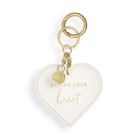 Katie Loxton Chain Keyring Follow Your Heart Off White