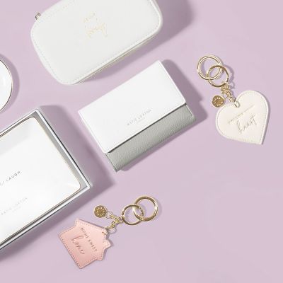 Katie Loxton Chain Keyring Follow Your Heart Off White #2