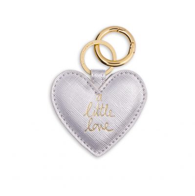 Katie Loxton Heart Keyring A Little Love Metallic Silver
