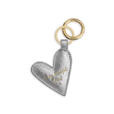 Katie Loxton Kara Keyring To My Wonderful Friend Heart Shape Metallic Silver