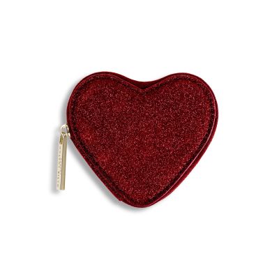 Katie Loxton Glittery Heart Shape Coin Purse Red #1