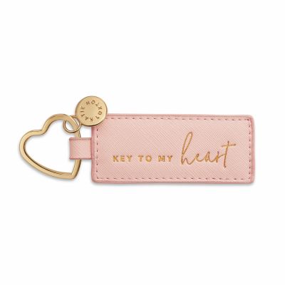 Katie Loxton Sentiment Heart Keyring Key To My Heart Pink