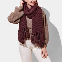 Katie Loxton Chunky Knitted Scarf in Plum