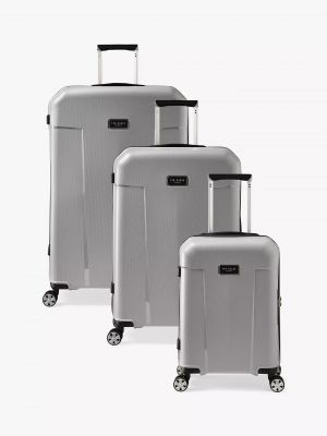 Ted Baker Flying Colours 67cm 4-Wheel Medium Suitcase - Frost Grey #6