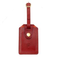 Tumble & Hide Italian Leather Luggage Tag in Red