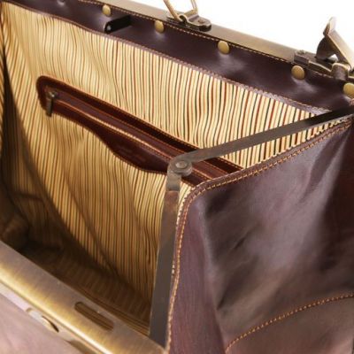Tuscany Leather Madrid Gladstone Leather Bag Large Size Brown #5