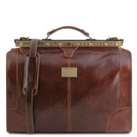 Tuscany Leather Madrid Gladstone Leather Bag Small Size Brown