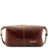 Tuscany Leather Roxy Leather Toilet Bag Brown