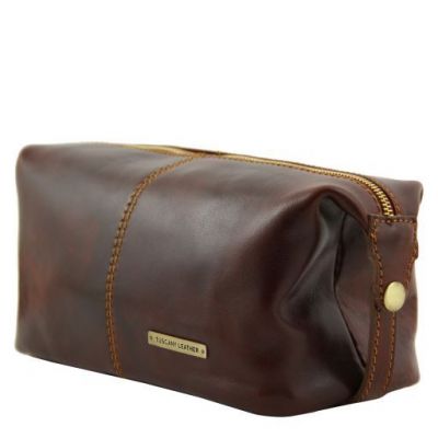 Tuscany Leather Roxy Leather Toilet Bag Dark Brown #4