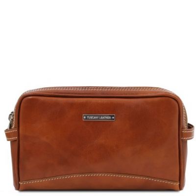 Tuscany Leather Igor Leather Toilet Bag Honey